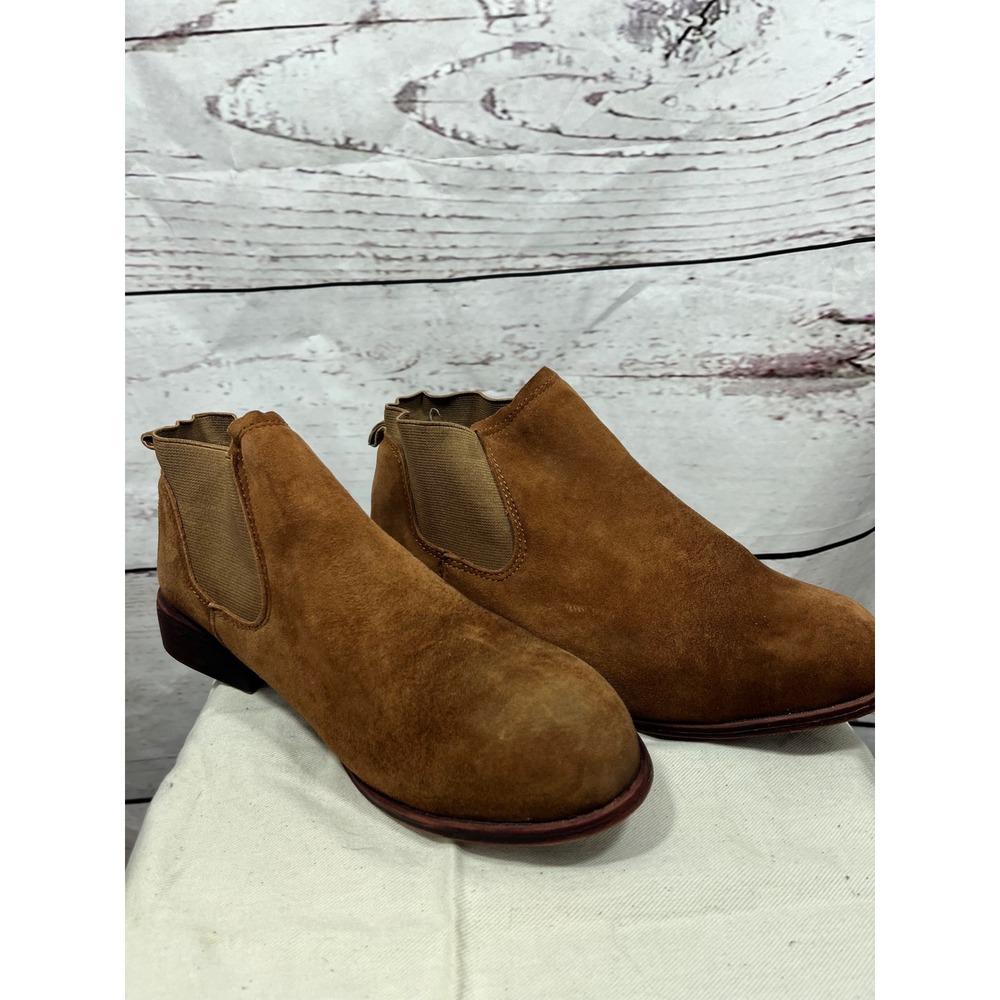 Rockport Works Womens Brown‎ Suede Chelsea Ankle Boots Size 9 Round Toe Low Heel